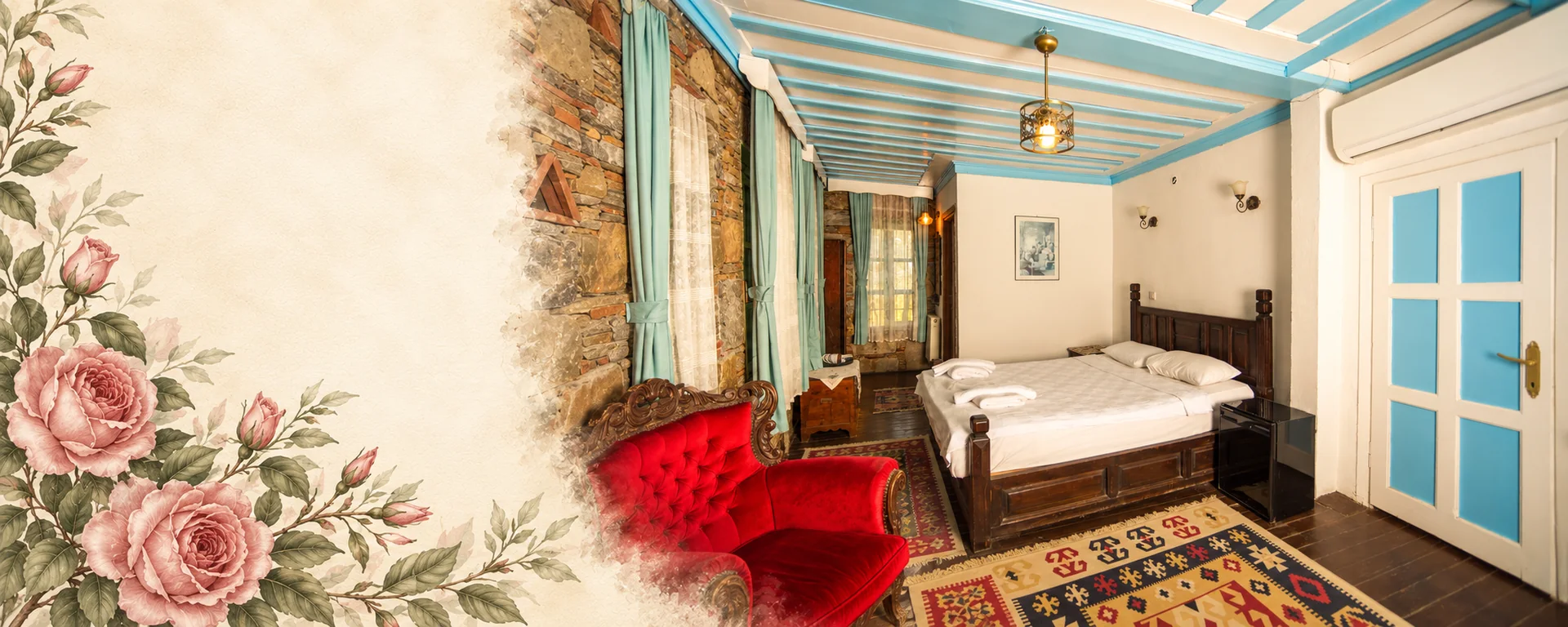 Representative cover created with a Gül Room photograph and rose illustrations