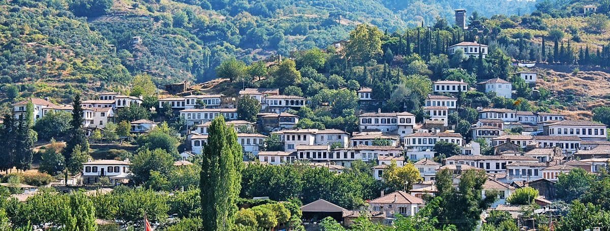İzmir Selçuk’taki Şirince köyünün tarihî evleri ve yeşil tepeleri